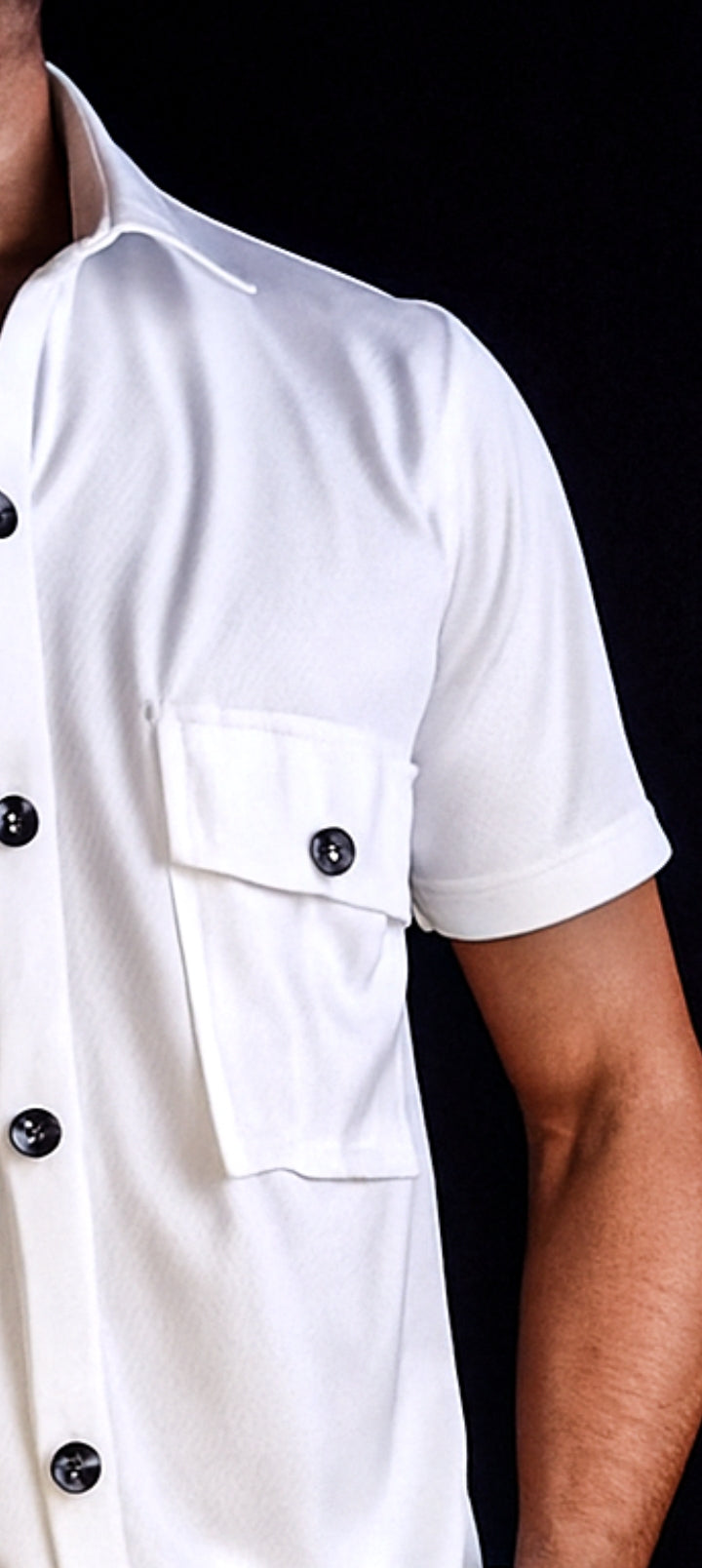 New Safari Waffle Honeycomb Design Tracksuit Set (Button shirt+Trouser) : WHITE