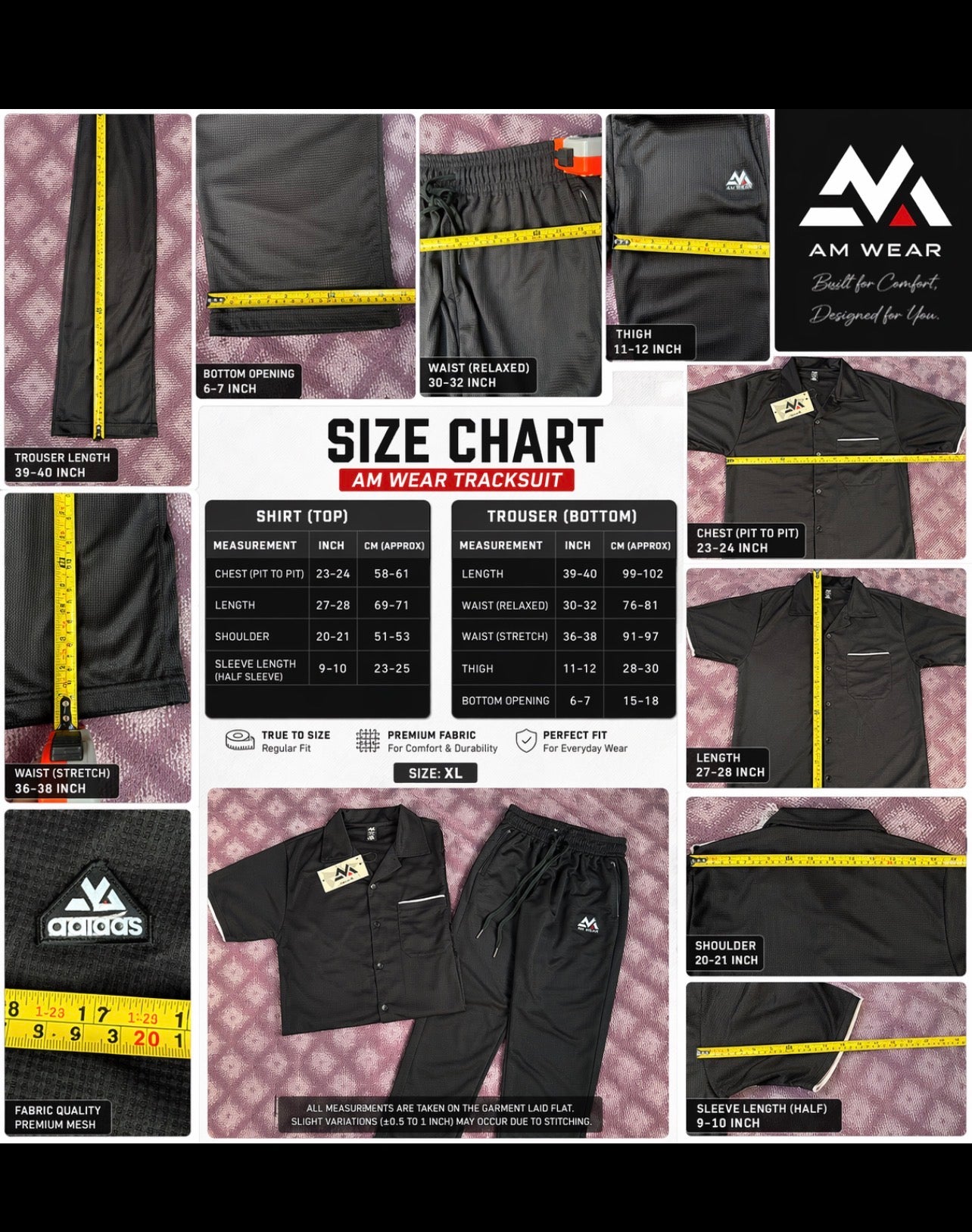 New Safari Blend Design Tracksuit Set (Button shirt+Trouser) • Blue Waffle O