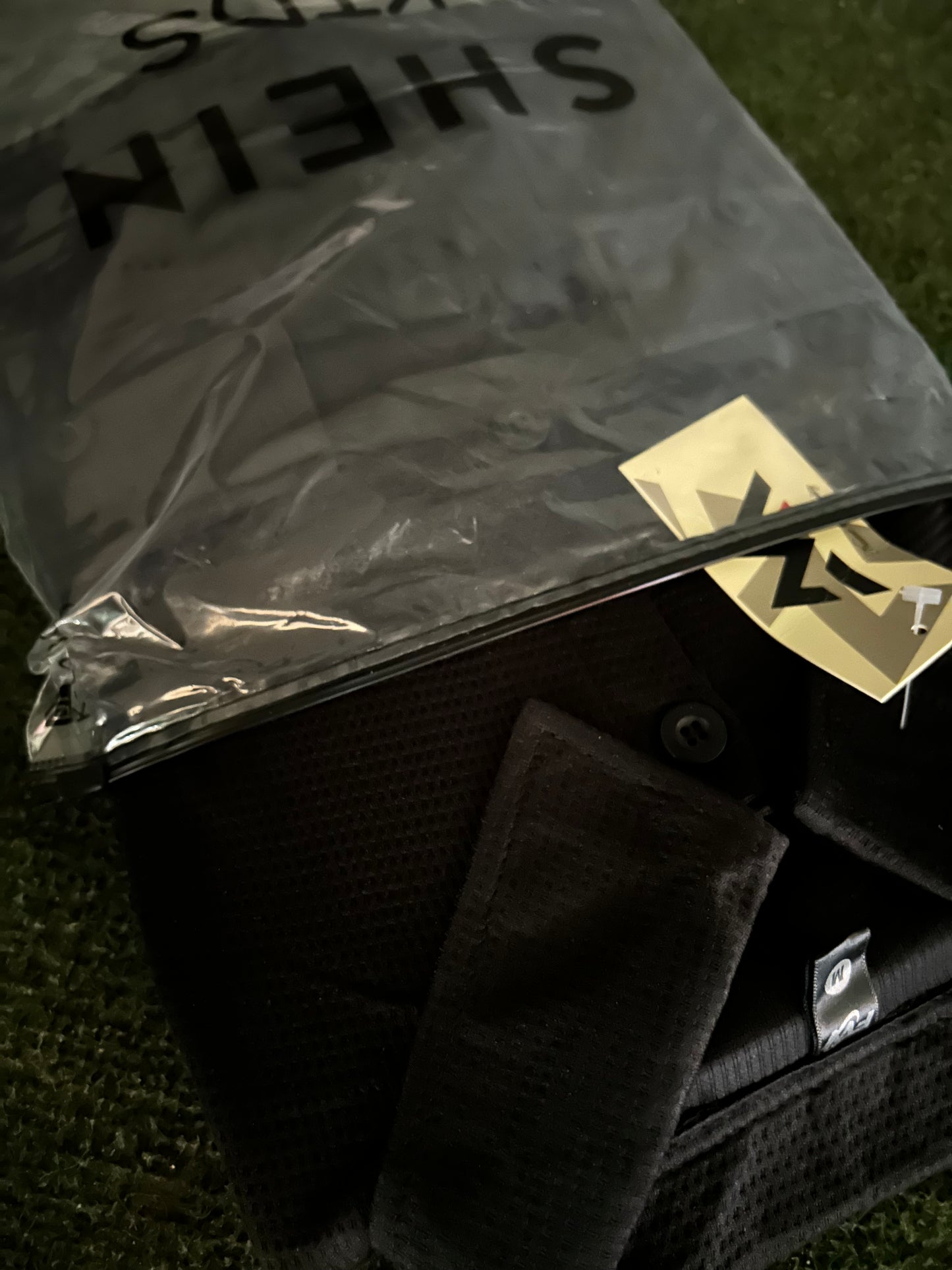 New Safari Blend Design Tracksuit Set (Button shirt+Trouser) • Black Waffe O