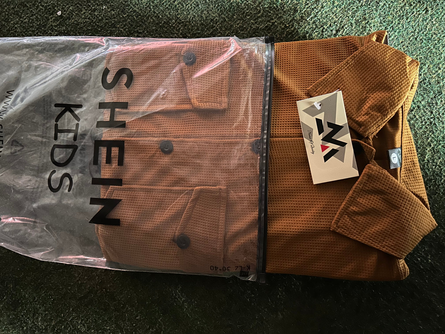 New Safari Blend Design Tracksuit Set (Button shirt+Trouser) • Bargandi Waffel O