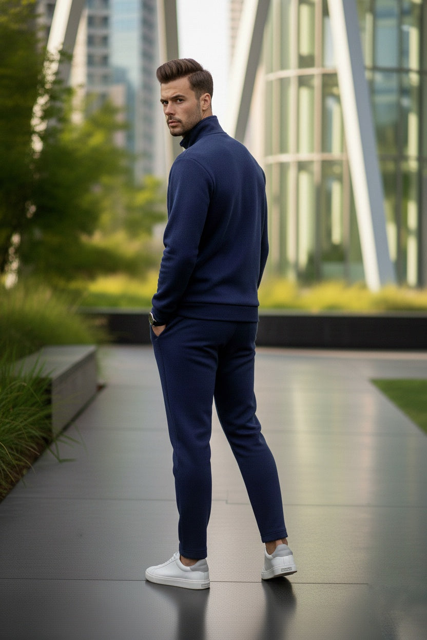 Mens Fleece Winter Warm Wear Tracksuit 230GSM - BLUE 230 gsm