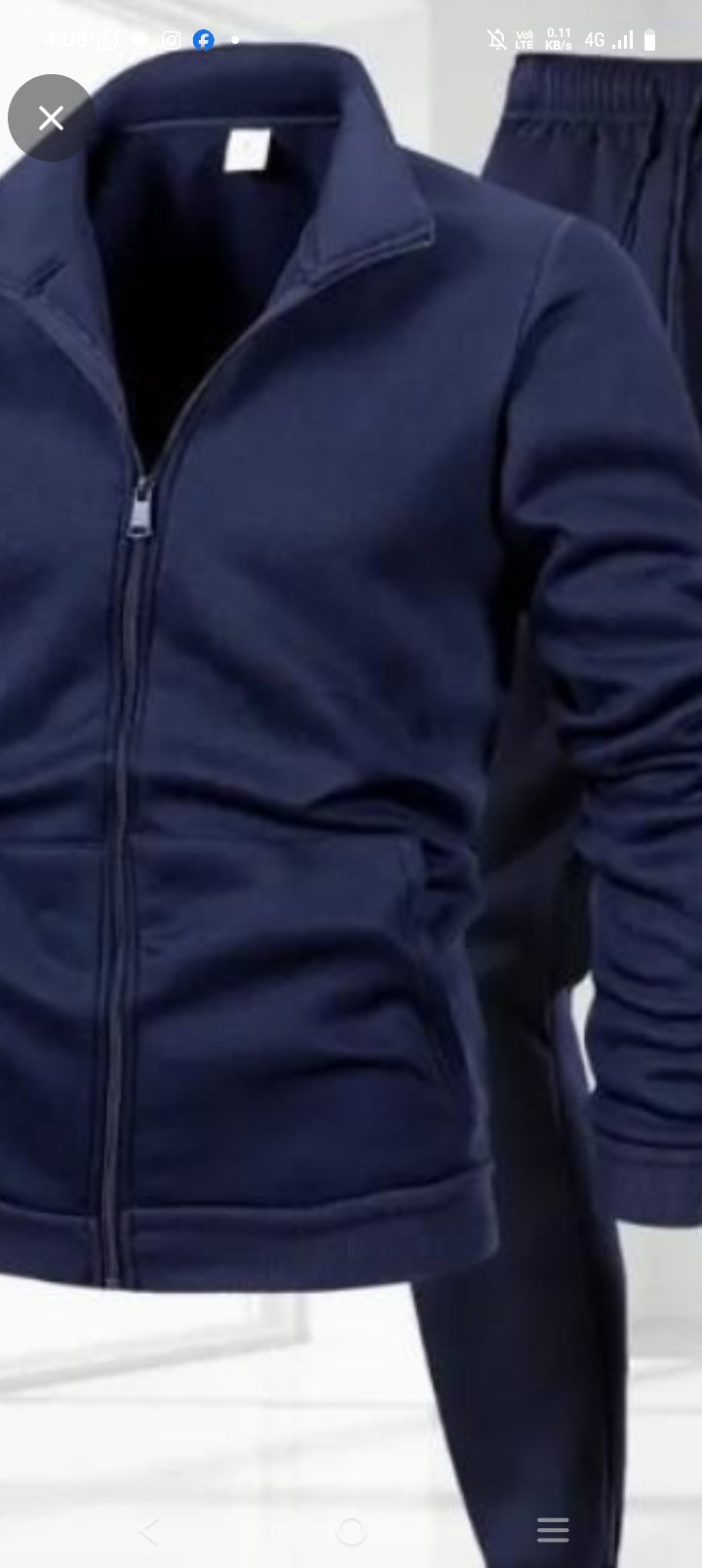 Mens Fleece Winter Warm Wear Tracksuit 230GSM - BLUE 230 gsm