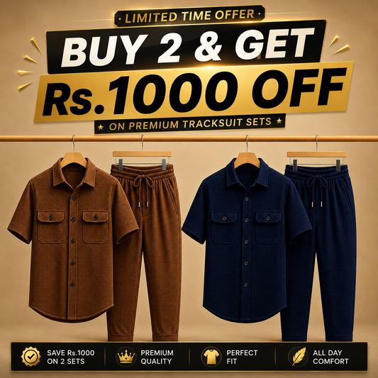 Pack of 2 Safari Tracksuit Set • Bargandi+Blue-O
