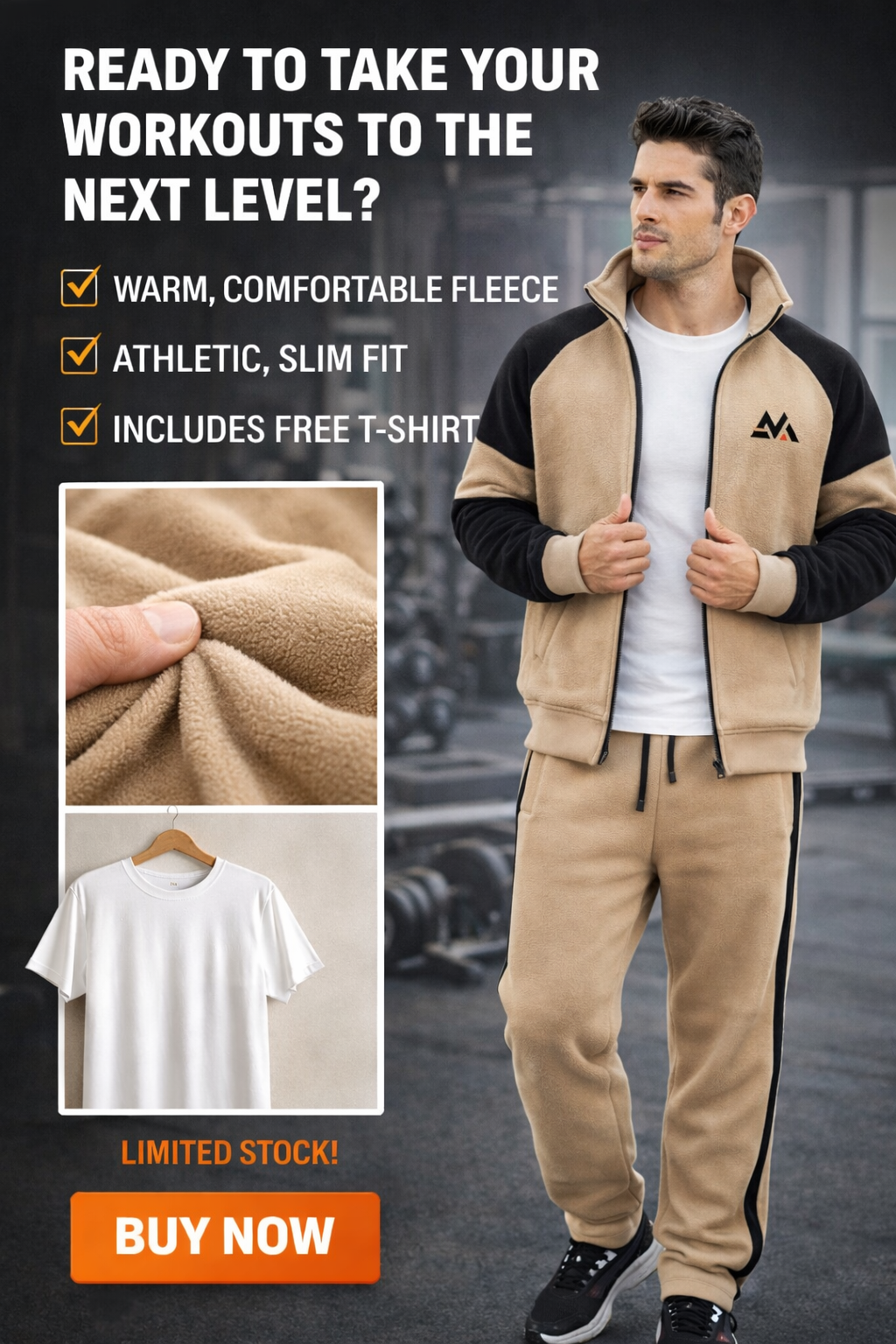 Winter Premium BROWN AND BLACK Tracksuit With Free T-shirt– Special Edition -BROWN BLACK