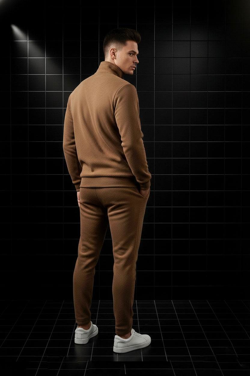 Mens Fleece Winter Warm Wear Tracksuit 230GSM - Brown 230Gsm