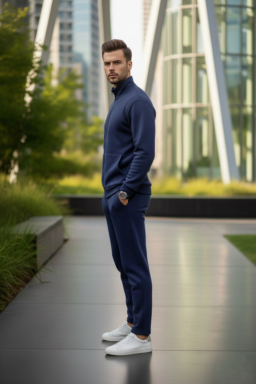 Mens Fleece Winter Warm Wear Tracksuit 230GSM - BLUE 230 gsm