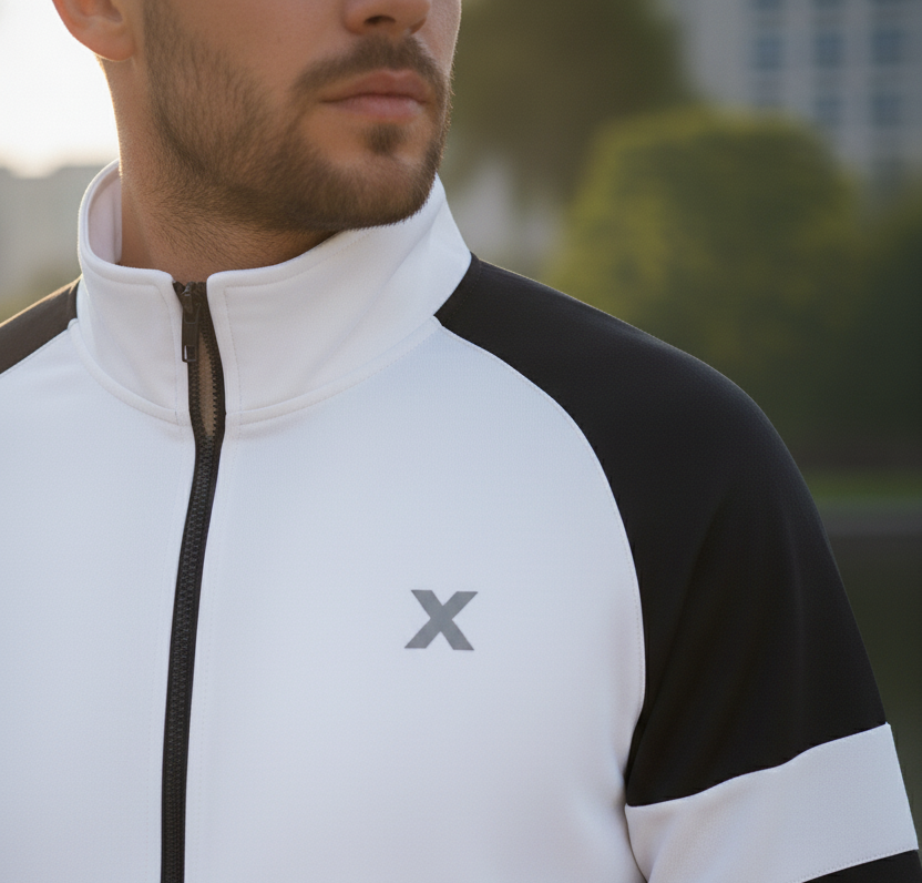 Winter Premium white & Black Tracksuit – Signature “X” Edition White-black