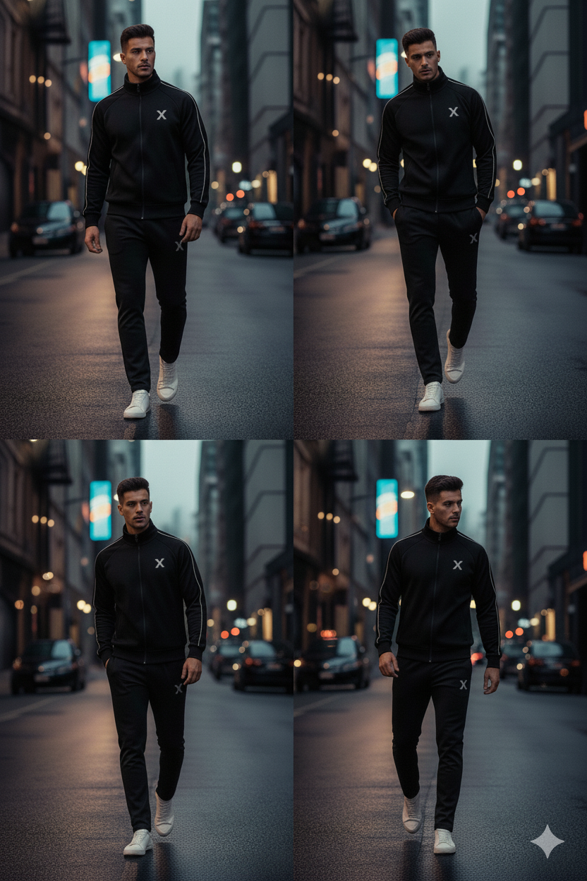 Winter Premium Black Tracksuit – Signature “X” Edition black