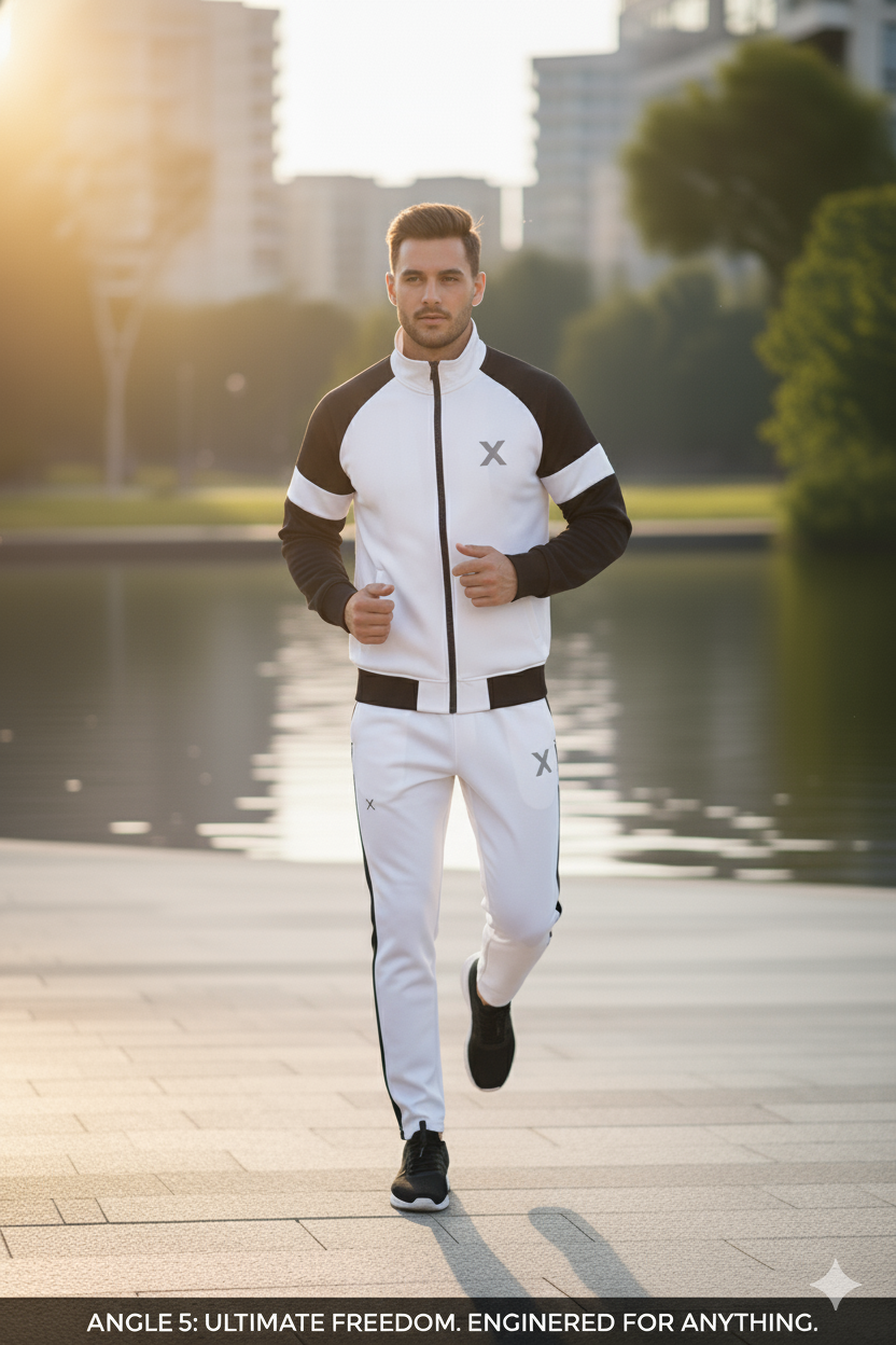 Winter Premium white & Black Tracksuit – Signature “X” Edition White-black
