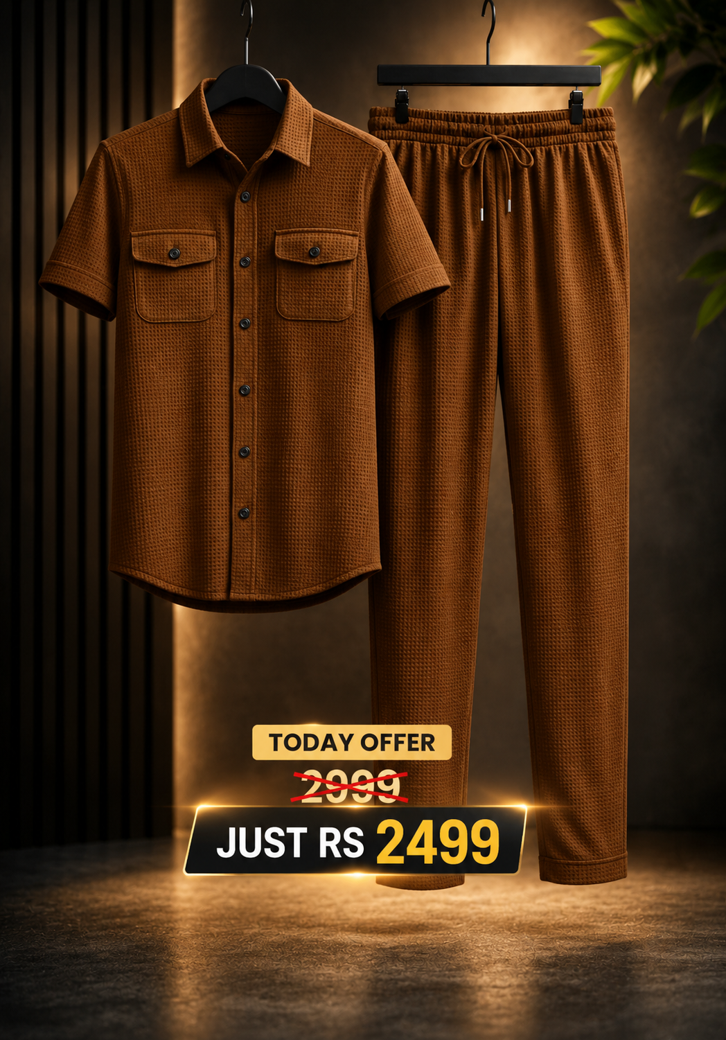 Safari Tracksuit Set (Shirt+Trouser) • Bargandi Waffel O