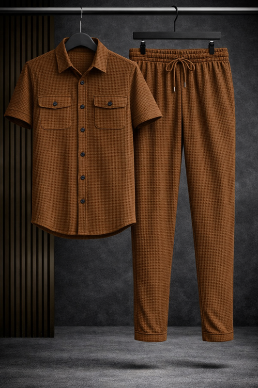 Safari Tracksuit Set (Shirt+Trouser) • Bargandi Waffel O