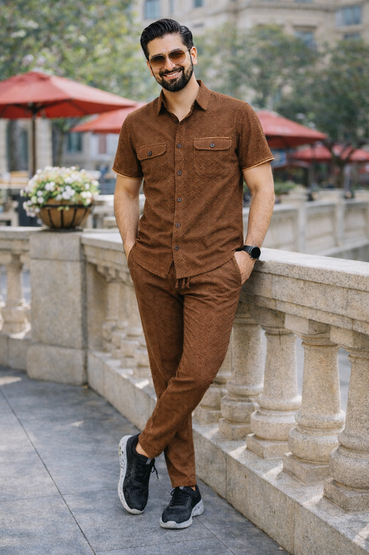 Safari Tracksuit Set (Shirt+Trouser)• Bargandi Waffel O