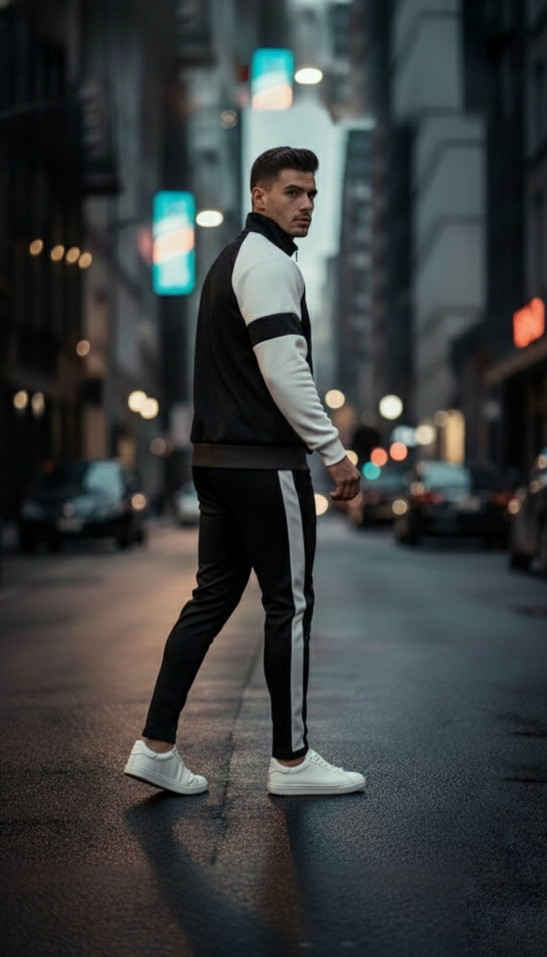 Winter Premium WHITE AND BLACK Tracksuit – Signatures Special Edition - BLACK WHITE