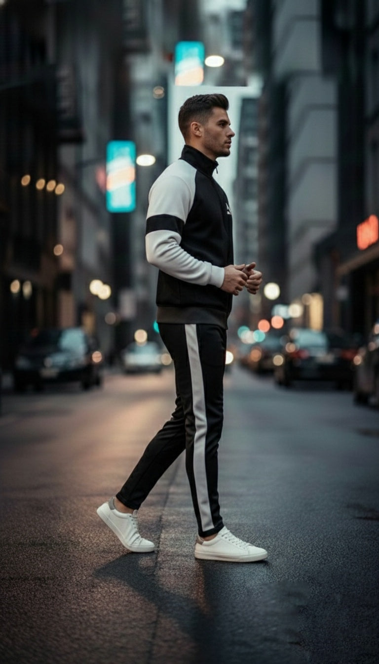 Winter Premium WHITE AND BLACK Tracksuit – Signatures Special Edition - BLACK WHITE