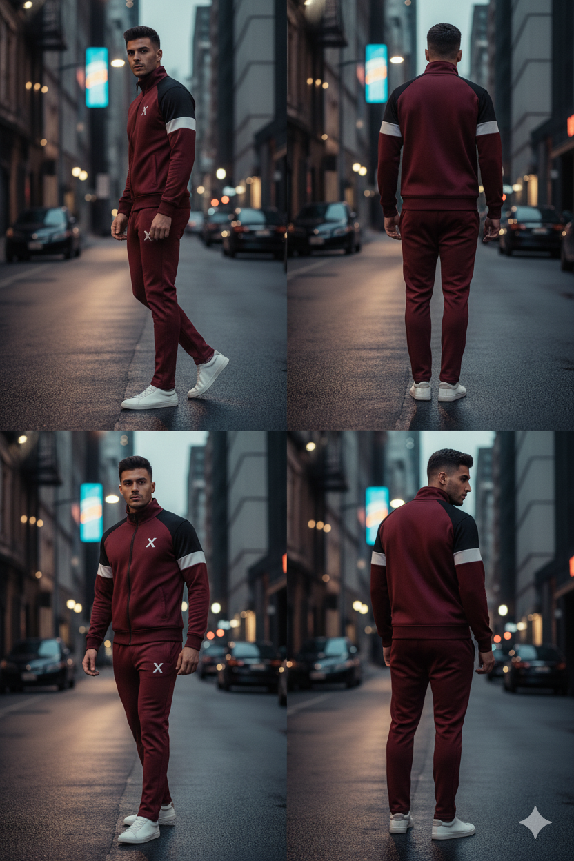 Winter Premium Maroon & Black Tracksuit – Signature “X” Edition black-maroon
